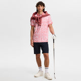J.Lindeberg Golf Shirt - Tour Tech Print Reg. Fit - Oak Flamingo SS26