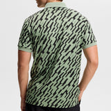 J.Lindeberg Golf Shirt - Tour Tech Print Reg. Fit - Oak Green SS26
