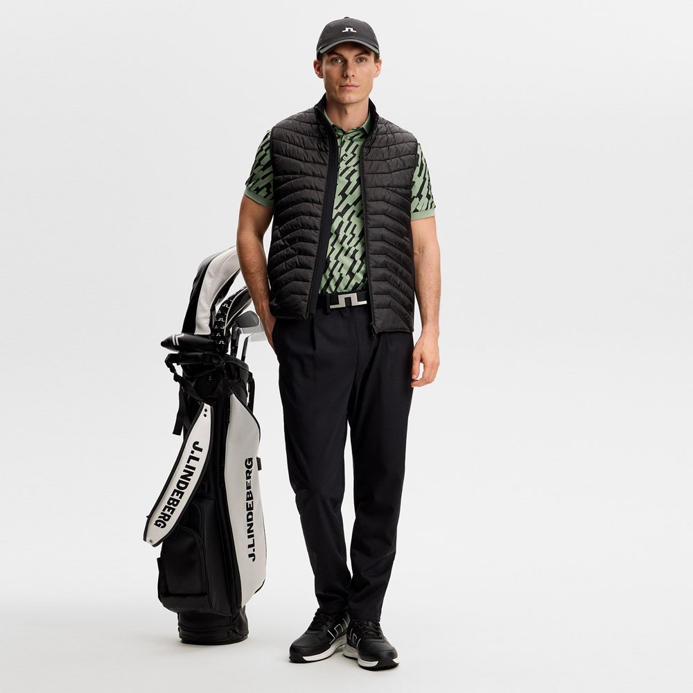 J.Lindeberg Golf Shirt - Tour Tech Print Reg. Fit - Oak Green SS26