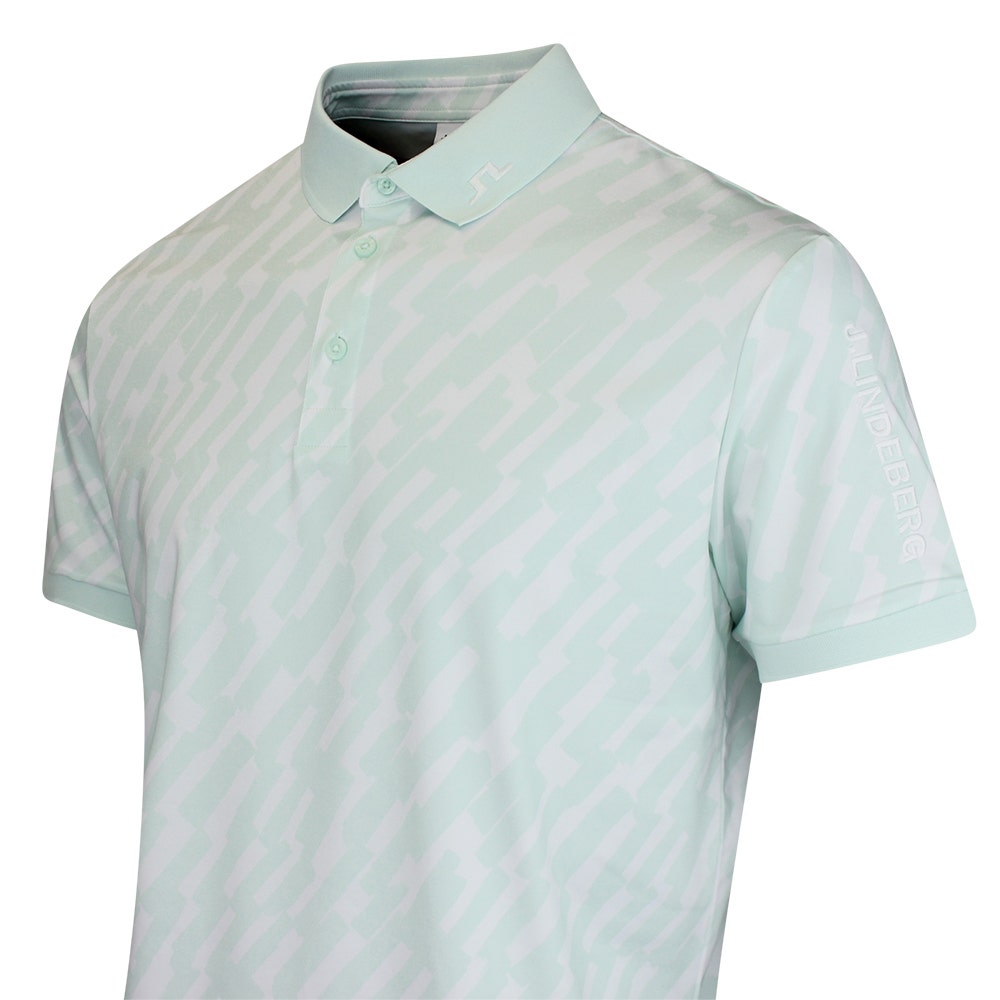 J.Lindeberg Golf Shirt - Tour Tech Print Reg. Fit - Oak Skylight SS26
