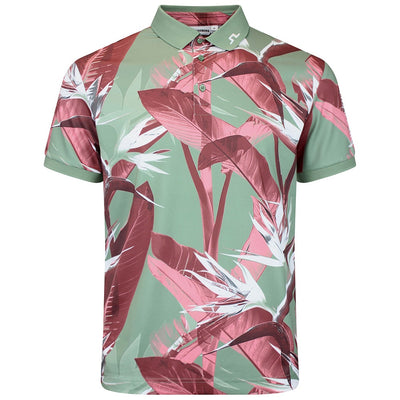J.Lindeberg Golf Shirt - Tour Tech Print Reg. Fit - P. Green SS26