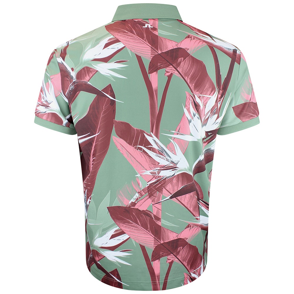 J.Lindeberg Golf Shirt - Tour Tech Print Reg. Fit - P. Green SS26
