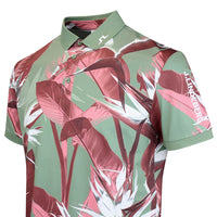 J.Lindeberg Golf Shirt - Tour Tech Print Reg. Fit - P. Green SS26