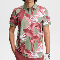 J.Lindeberg Golf Shirt - Tour Tech Print Reg. Fit - P. Green SS26