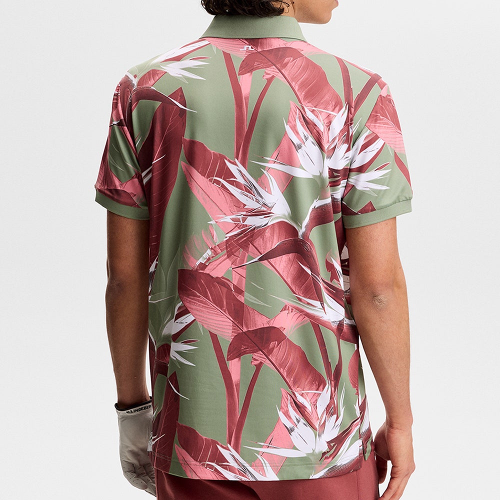 J.Lindeberg Golf Shirt - Tour Tech Print Reg. Fit - P. Green SS26