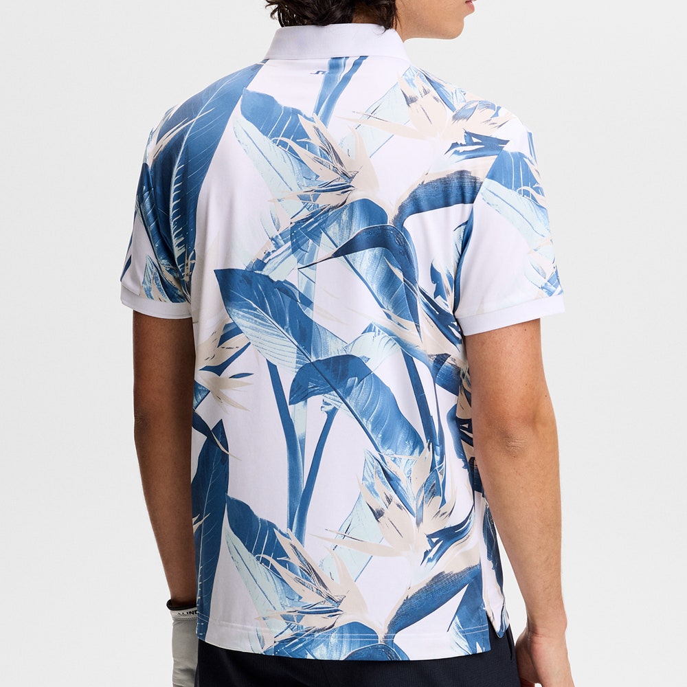 J.Lindeberg Golf Shirt - Tour Tech Print Reg. Fit - P. Skylight SS26