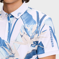 J.Lindeberg Golf Shirt - Tour Tech Print Reg. Fit - P. Skylight SS26