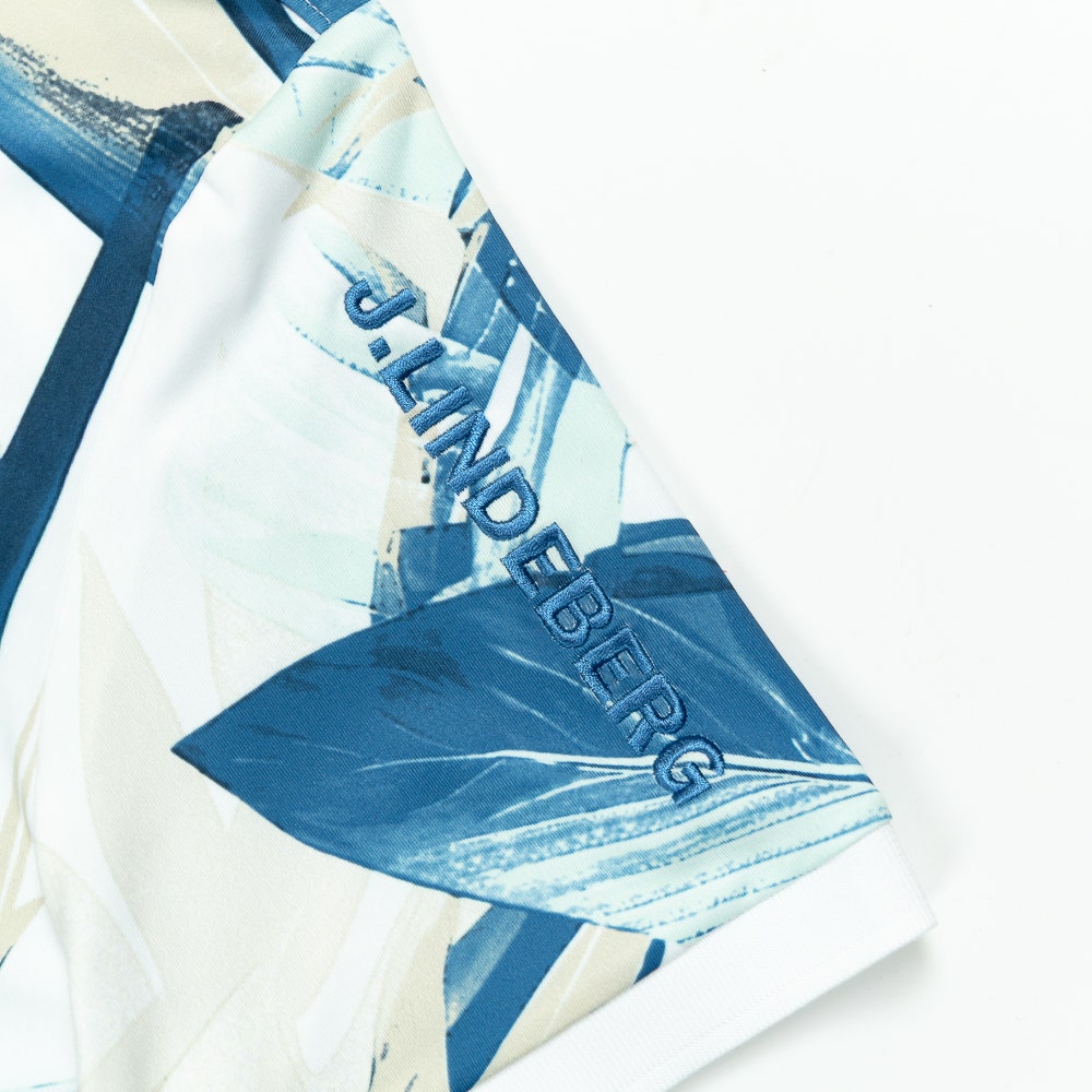 J.Lindeberg Golf Shirt - Tour Tech Print Reg. Fit - P. Skylight SS26