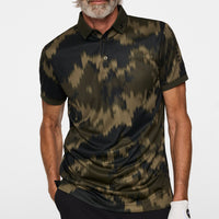 J.Lindeberg Golf Shirt - Tour Tech Print Reg. Fit - Warp Forest AW25