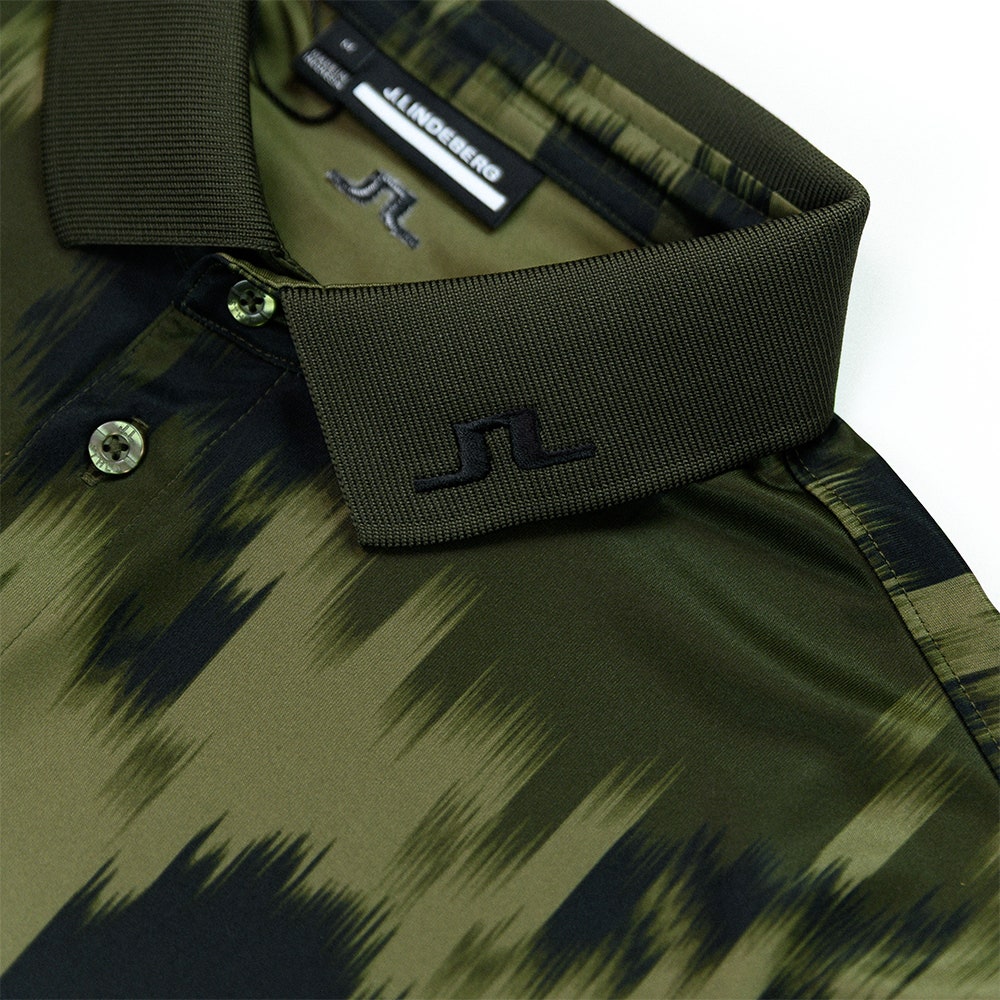 J.Lindeberg Golf Shirt - Tour Tech Print Reg. Fit - Warp Forest AW25
