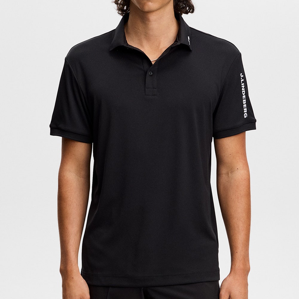 J.Lindeberg Golf Shirt - Tour Tech Regular Fit - Black AW26