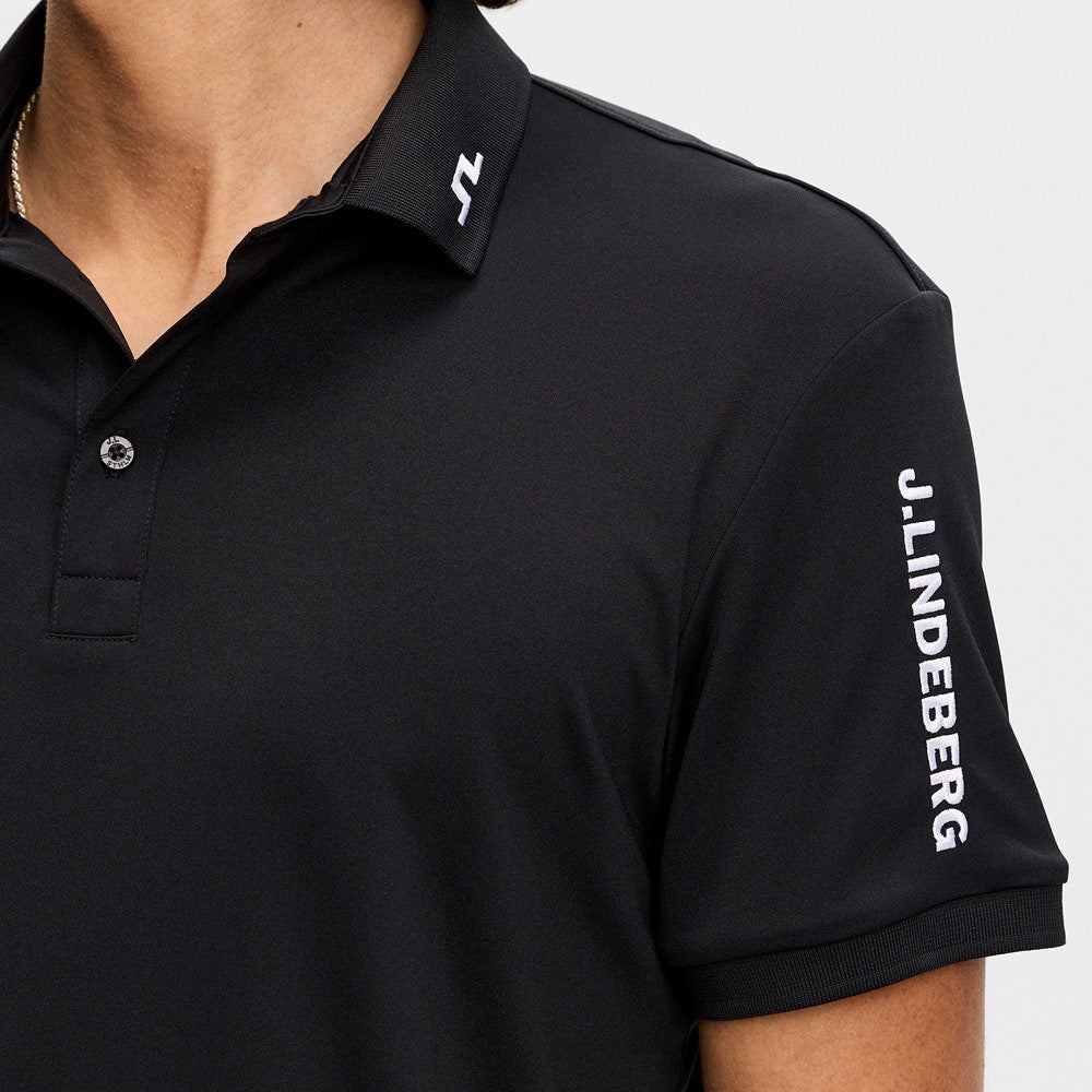 J.Lindeberg Golf Shirt - Tour Tech Regular Fit - Black AW26