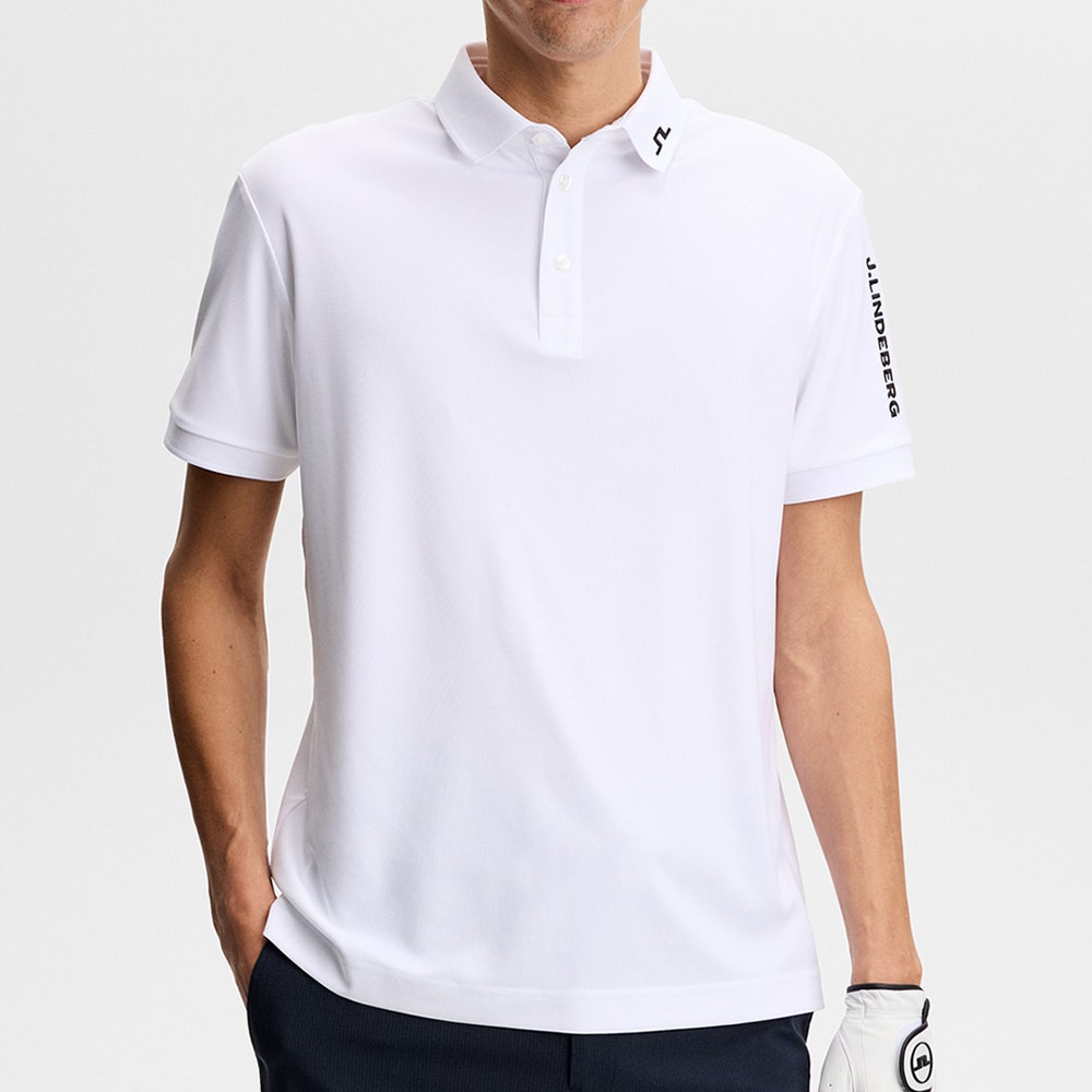 J.Lindeberg Golf Shirt - Tour Tech Regular Fit - White AW26