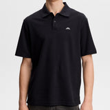 J.Lindeberg Golf Shirt - Trond Regular Fit Pique - Black SS26