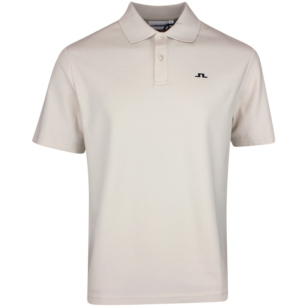 J.Lindeberg Golf Shirt - Trond Regular Fit Pique - Moonbeam SS26