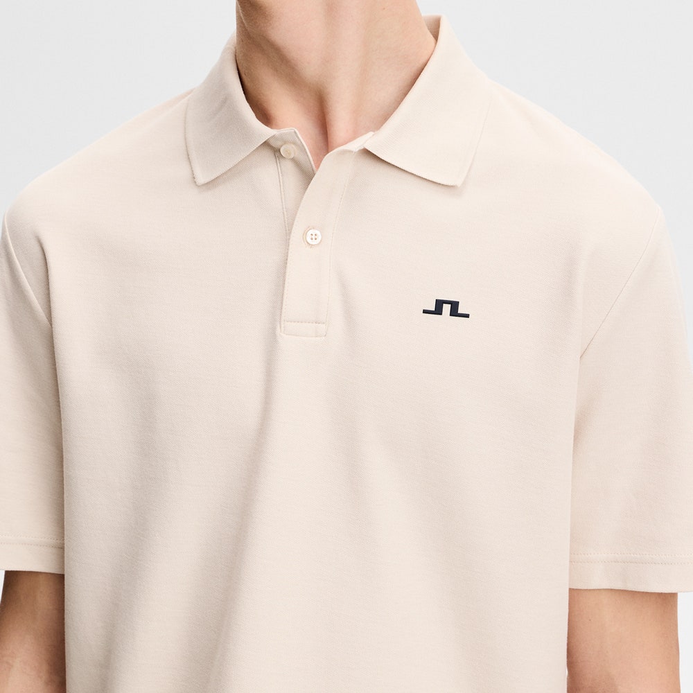 J.Lindeberg Golf Shirt - Trond Regular Fit Pique - Moonbeam SS26