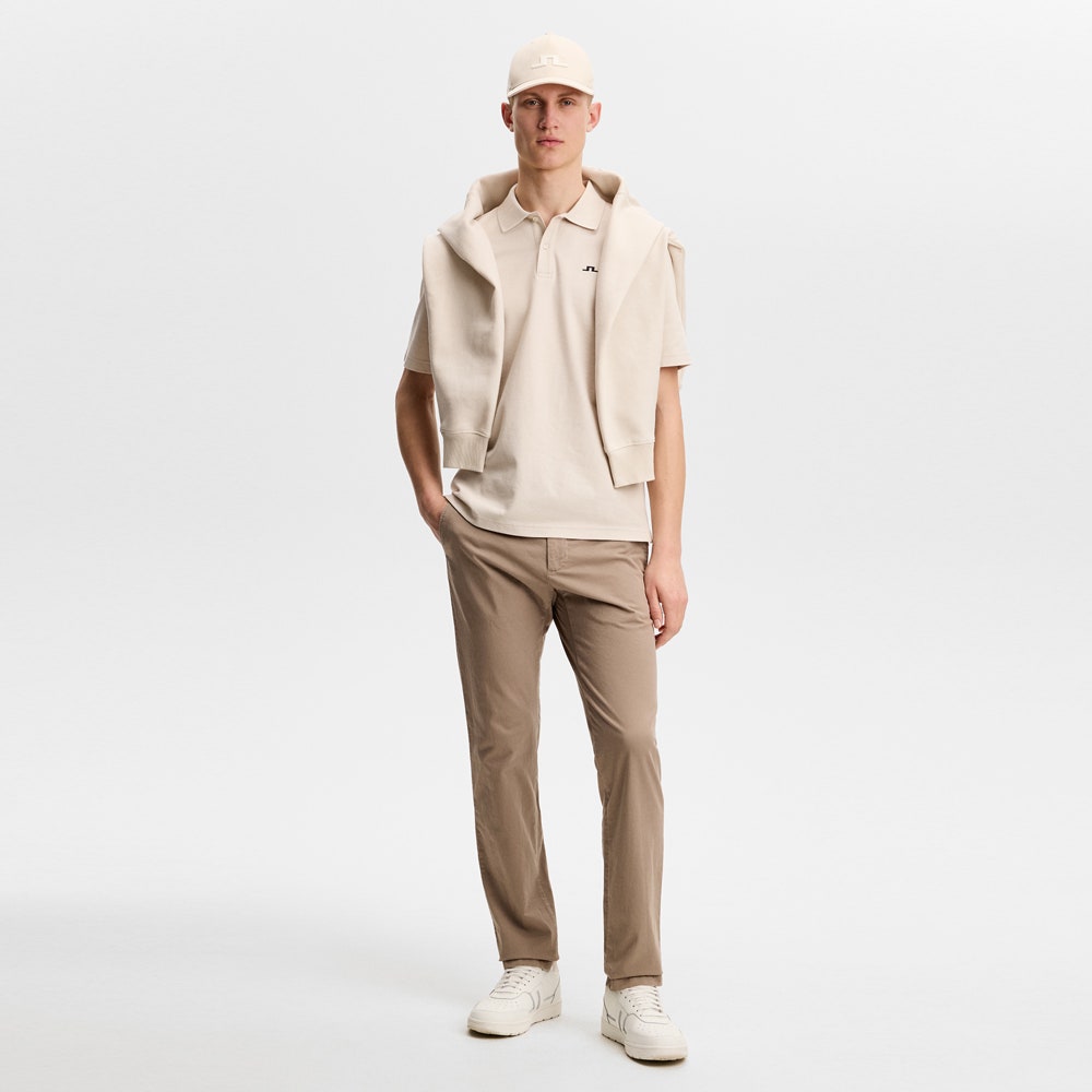 J.Lindeberg Golf Shirt - Trond Regular Fit Pique - Moonbeam SS26