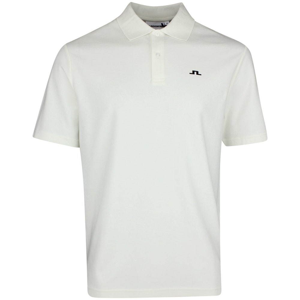 J.Lindeberg Golf Shirt - Trond Regular Fit Pique - Warm White SS26