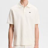 J.Lindeberg Golf Shirt - Trond Regular Fit Pique - Warm White SS26