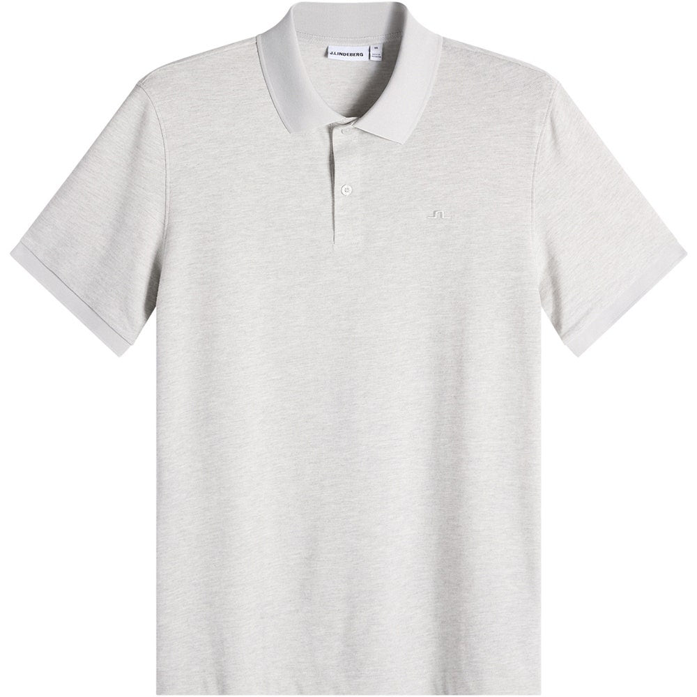 J.Lindeberg Golf Shirt - Verse Pique Reg. Fit - Light Grey Mel. AW26