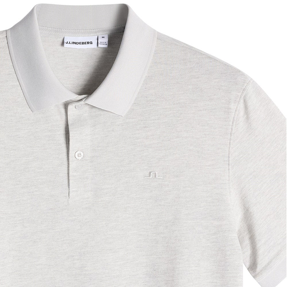 J.Lindeberg Golf Shirt - Verse Pique Reg. Fit - Light Grey Mel. AW26
