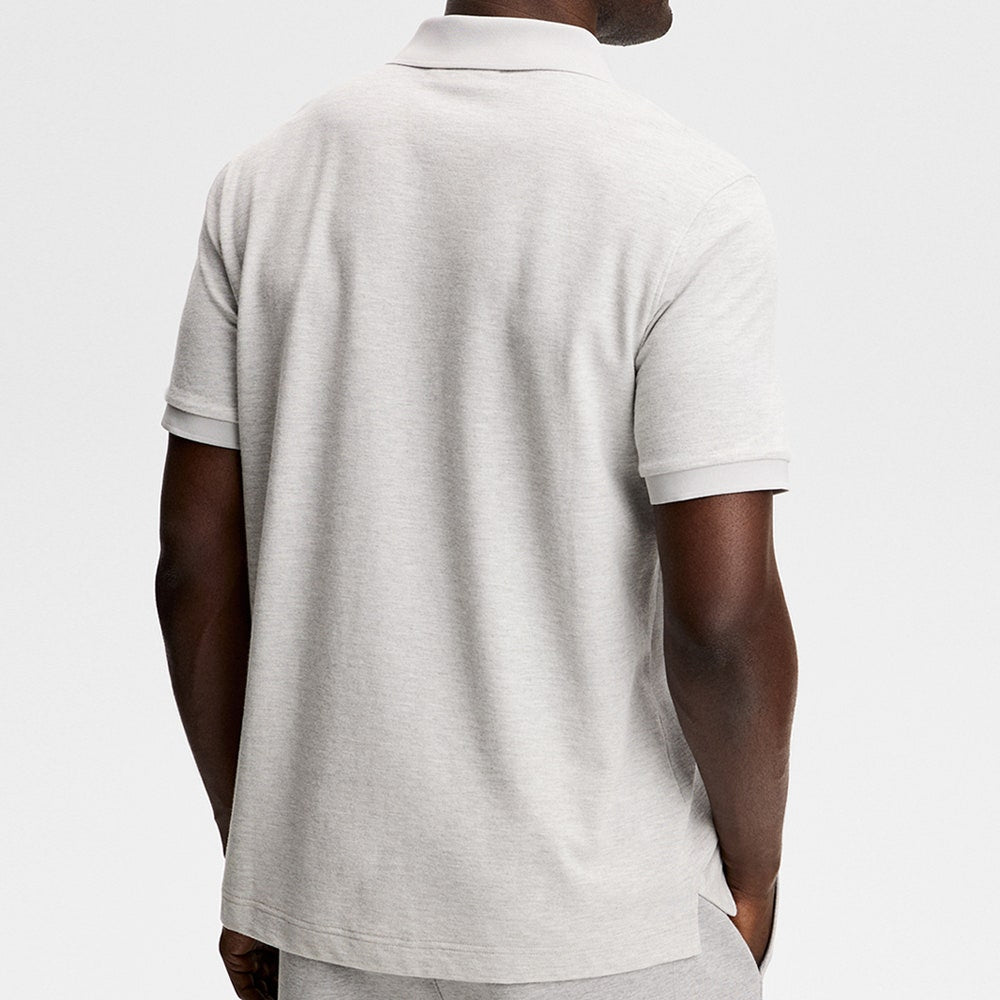 J.Lindeberg Golf Shirt - Verse Pique Reg. Fit - Light Grey Mel. AW26