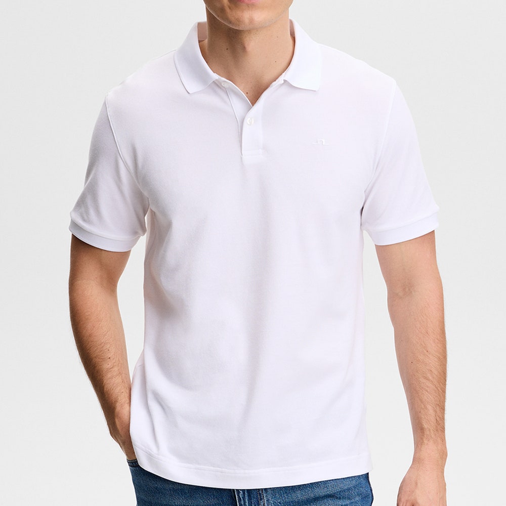 J.Lindeberg Golf Shirt - Verse Pique Reg. Fit - White AW26