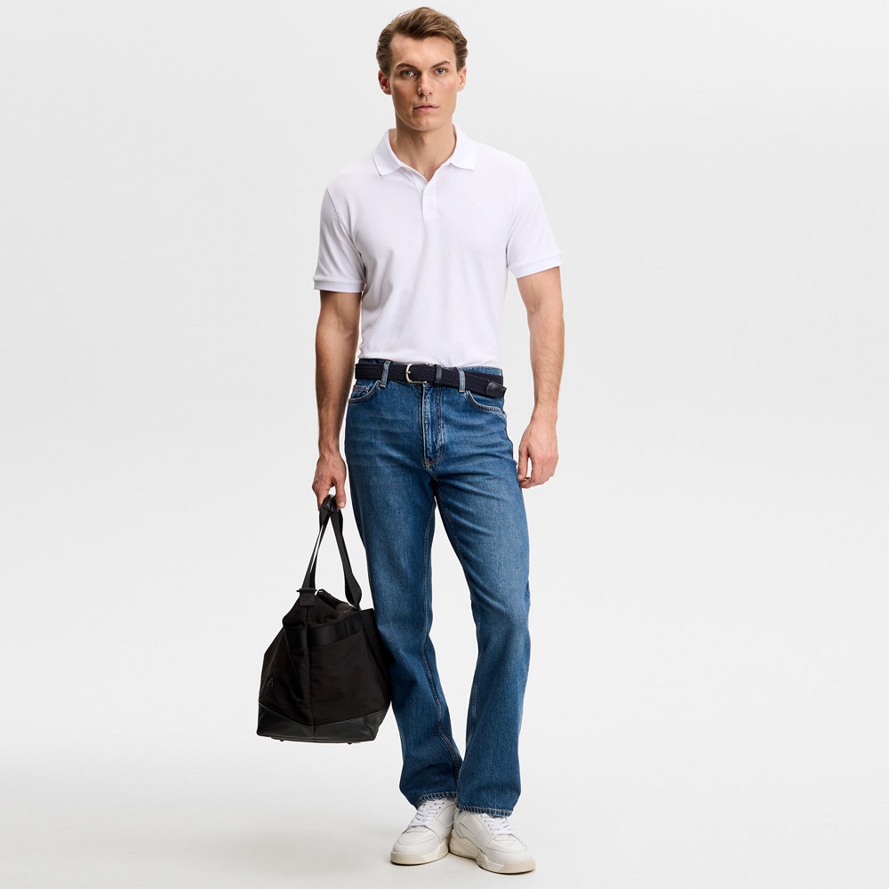 J.Lindeberg Golf Shirt - Verse Pique Reg. Fit - White AW26