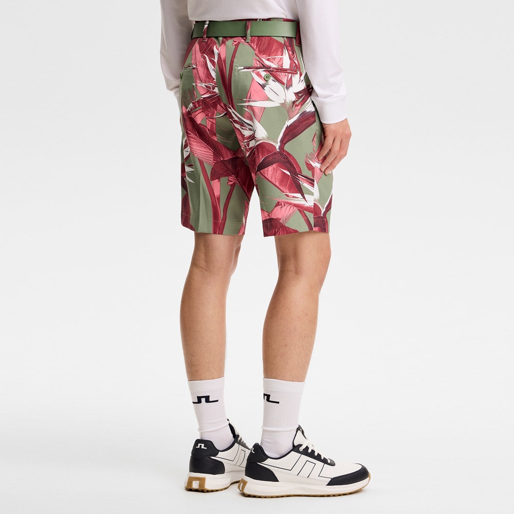 J.Lindeberg Golf Shorts - Eloy Print 10" - P. Hedge Green SS26