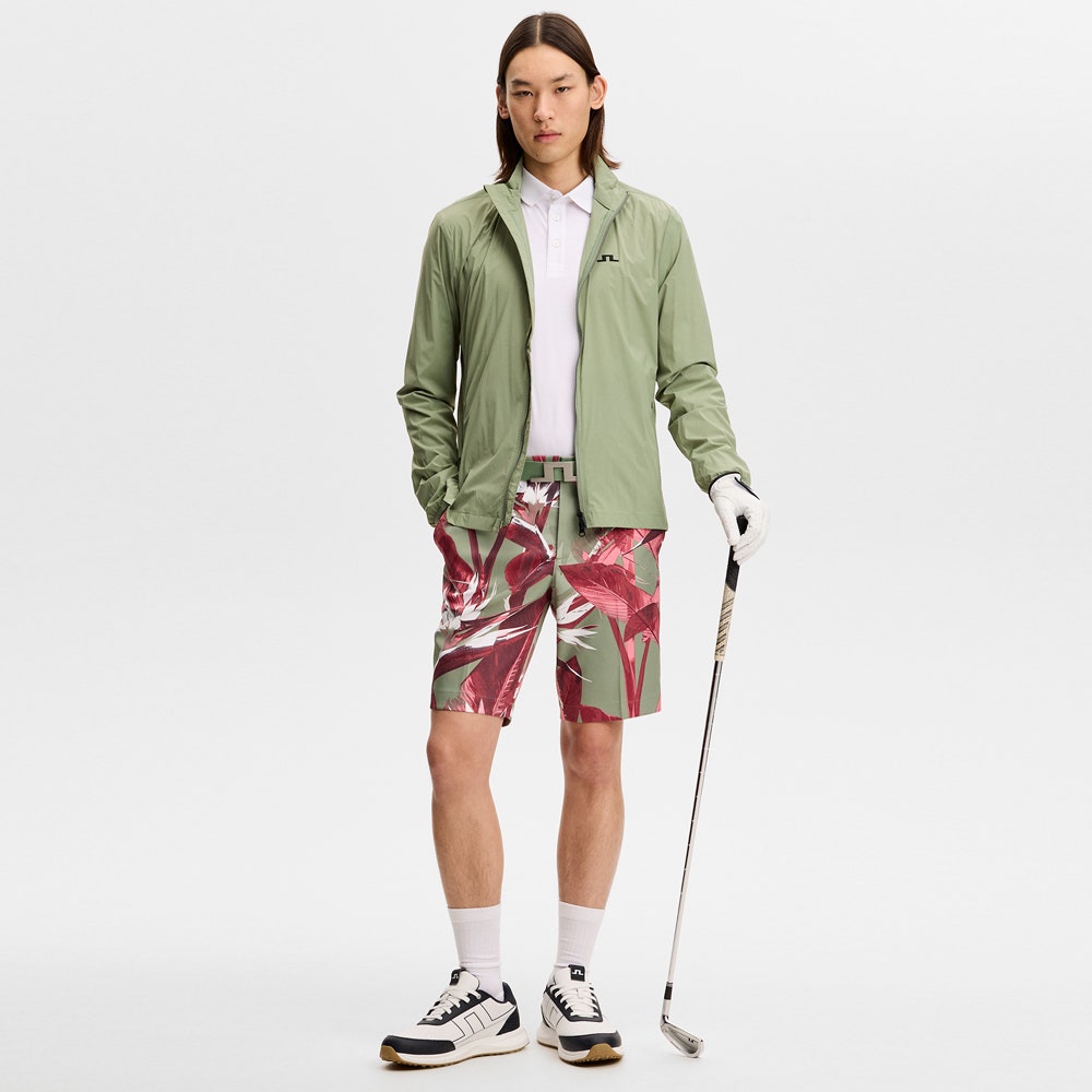 J.Lindeberg Golf Shorts - Eloy Print 10" - P. Hedge Green SS26