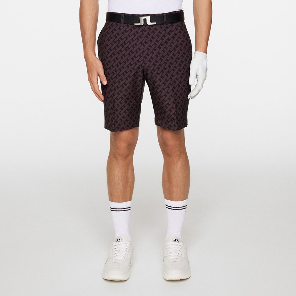 J.Lindeberg Golf Shorts - Eloy Print - Geo Tonal Black AW25