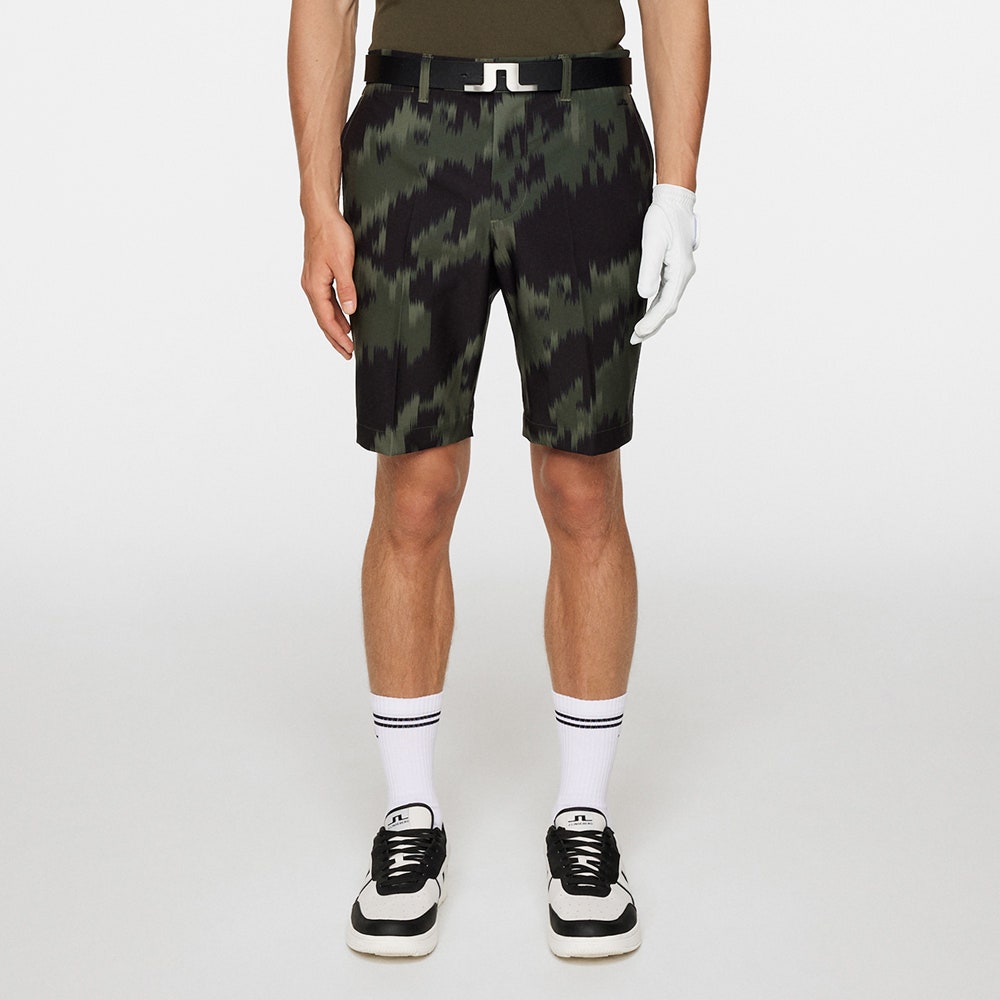 J.Lindeberg Golf Shorts - Eloy Print - Warp Forest AW25