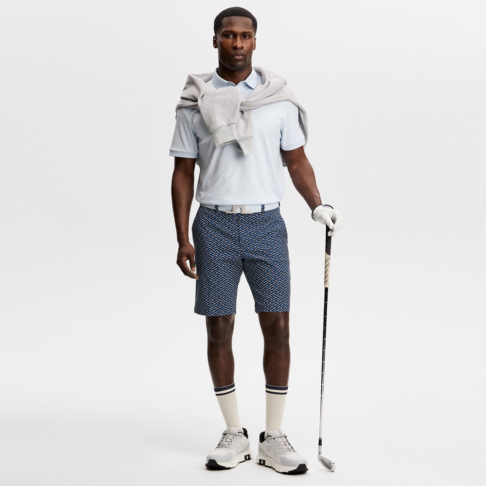 J.Lindeberg Golf Shorts - Vent Print 9" - LE Navy SH26