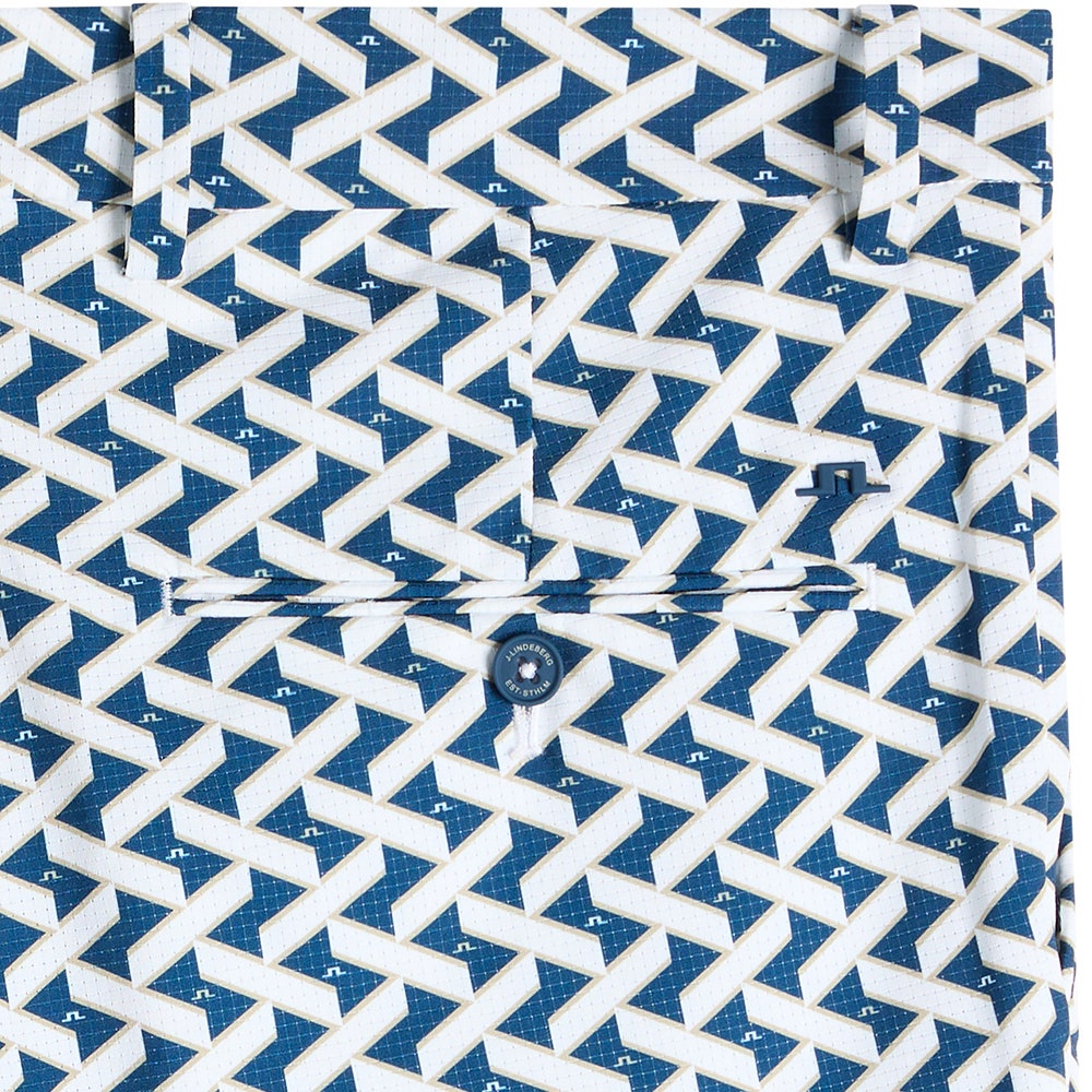 J.Lindeberg Golf Shorts - Vent Print 9" - LE White SH26