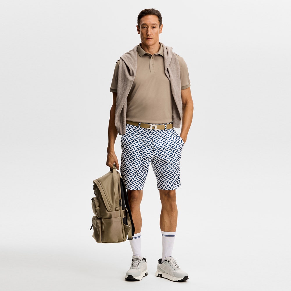 J.Lindeberg Golf Shorts - Vent Print 9" - LE White SH26