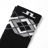 J.Lindeberg Golf Socks - 30Y Kameron Crew Length - Black Argyle SH26