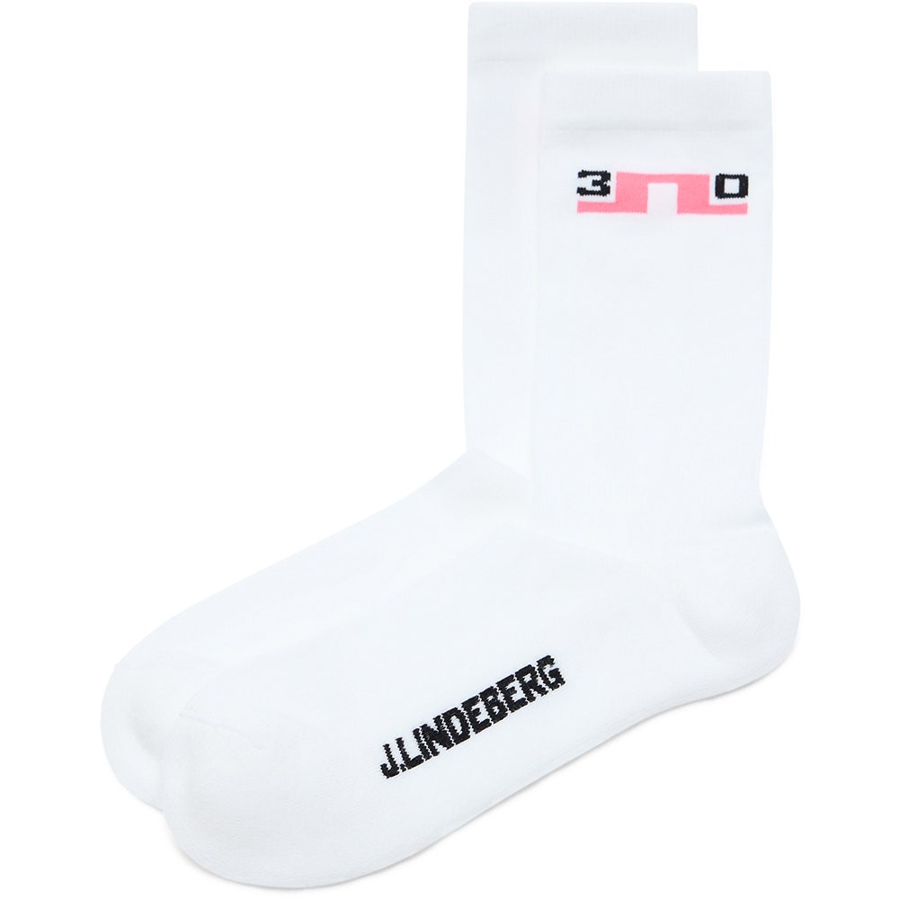 J.Lindeberg Golf Socks - 30Y Kameron Crew Length - White SH26