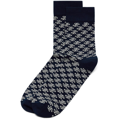 J.Lindeberg Golf Socks - Haugton Jacquard Crew - JL Navy AW26