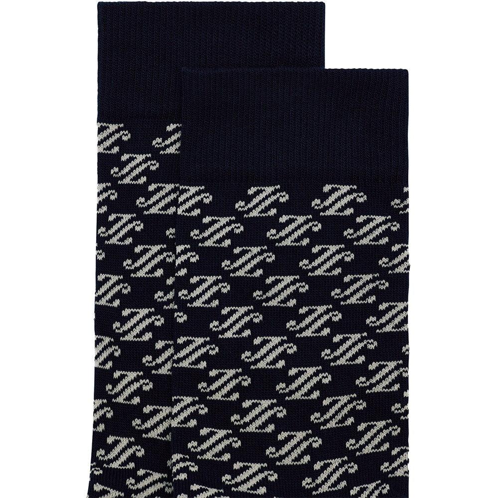 J.Lindeberg Golf Socks - Haugton Jacquard Crew - JL Navy AW26