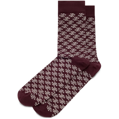 J.Lindeberg Golf Socks - Haugton Jacquard Crew - Winetasting AW26