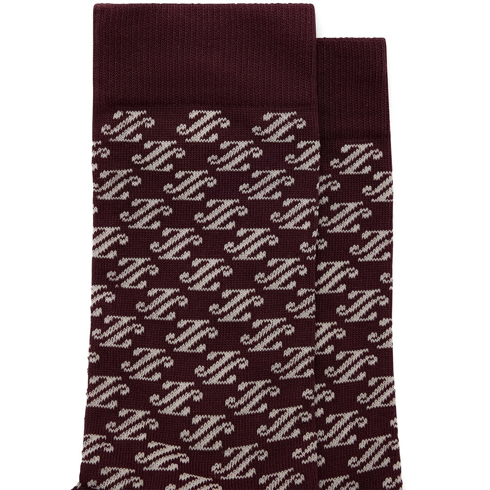J.Lindeberg Golf Socks - Haugton Jacquard Crew - Winetasting AW26