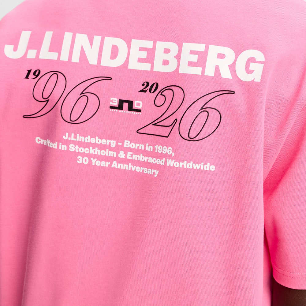J.Lindeberg Golf T-Shirt - 30Y Hale Tee - Azalea Pink SH26