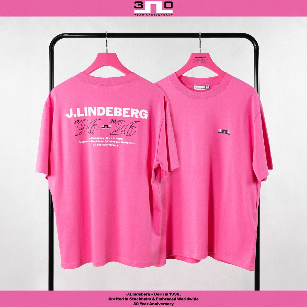 J.Lindeberg Golf T-Shirt - 30Y Hale Tee - Azalea Pink SH26