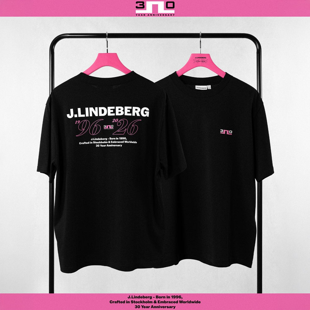 J.Lindeberg Golf T-Shirt - 30Y Hale Tee - Black SH26