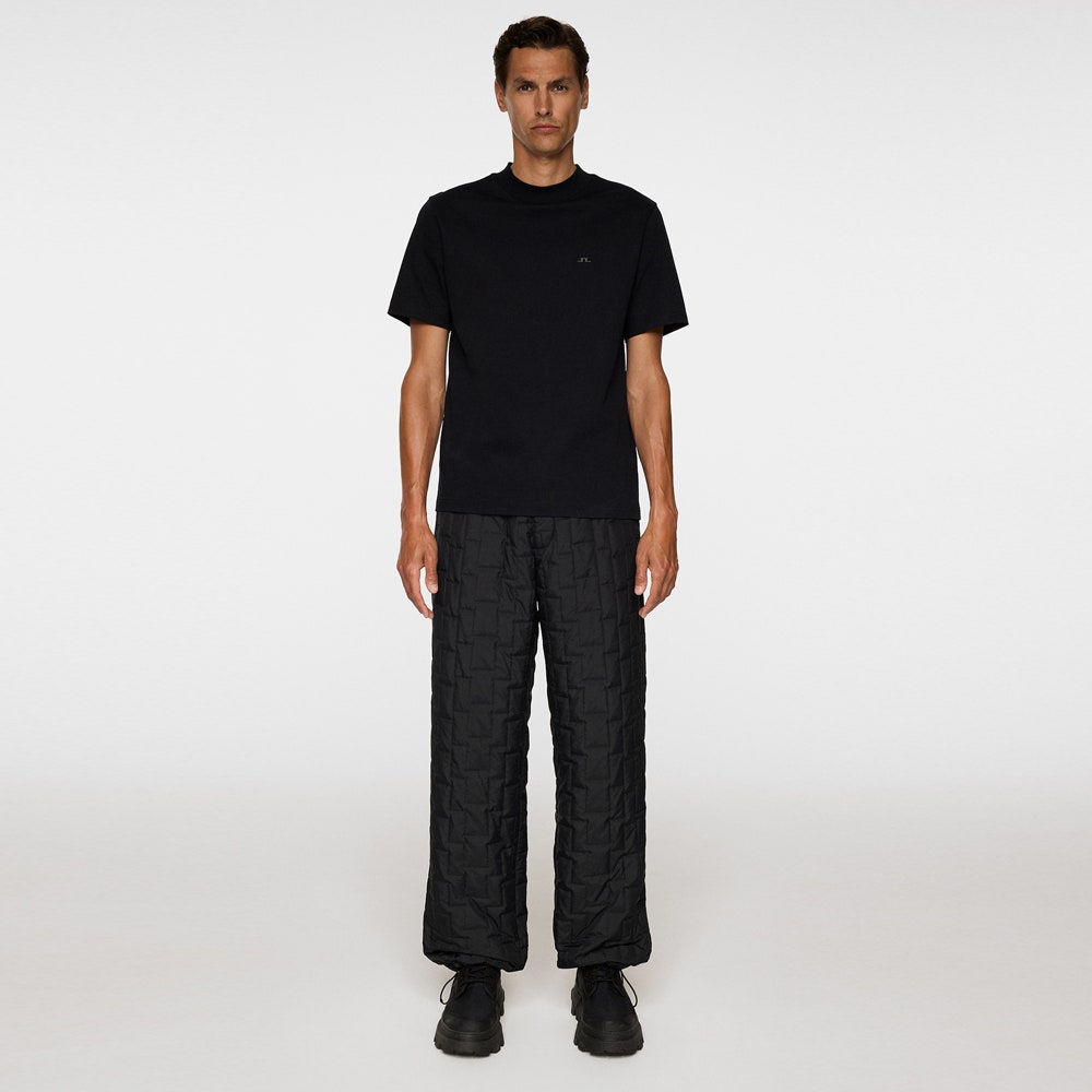 J.Lindeberg Golf T-Shirt - Ace Mock Neck Tee - Black AW25