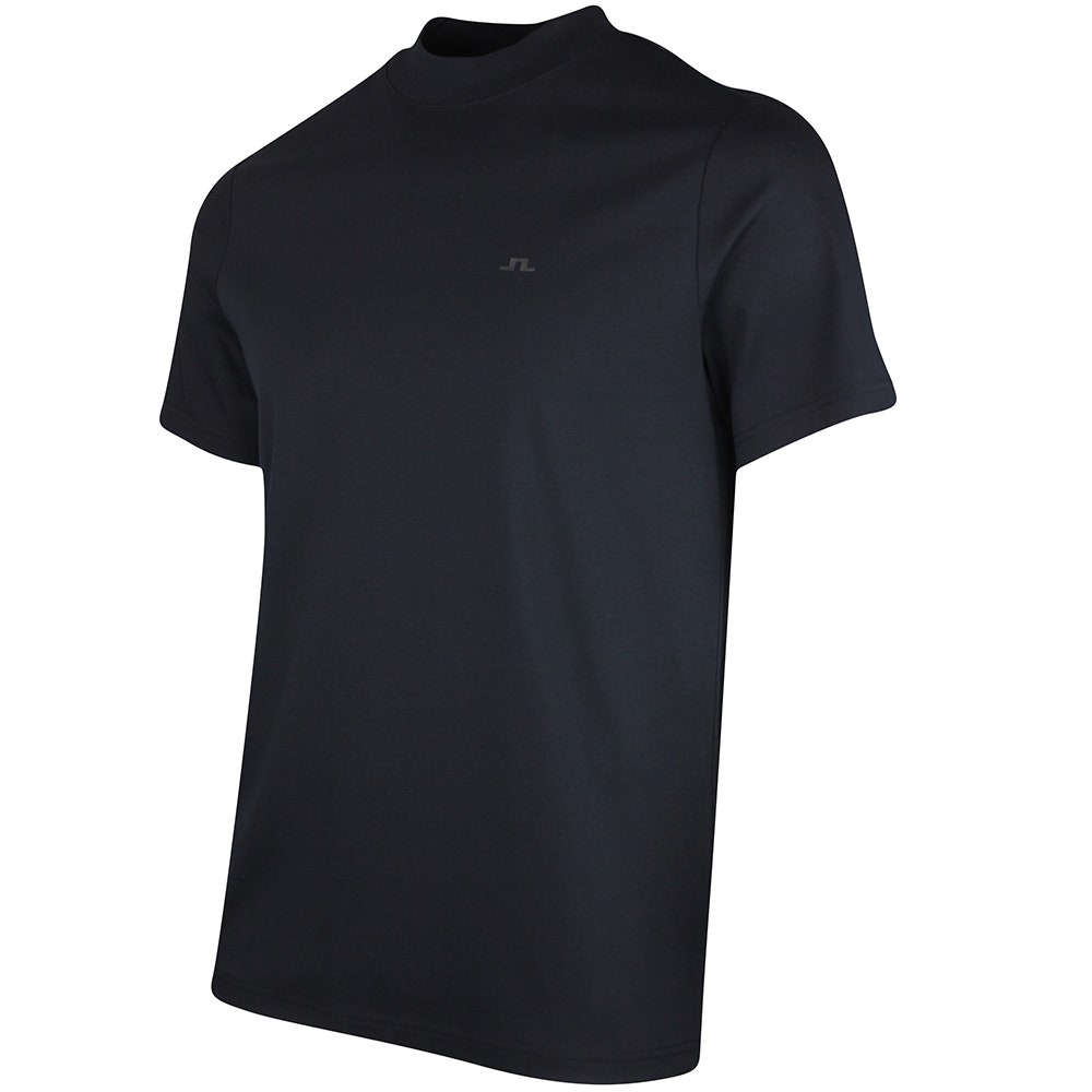 J.Lindeberg Golf T-Shirt - Ace Mock Neck Tee - Black AW25