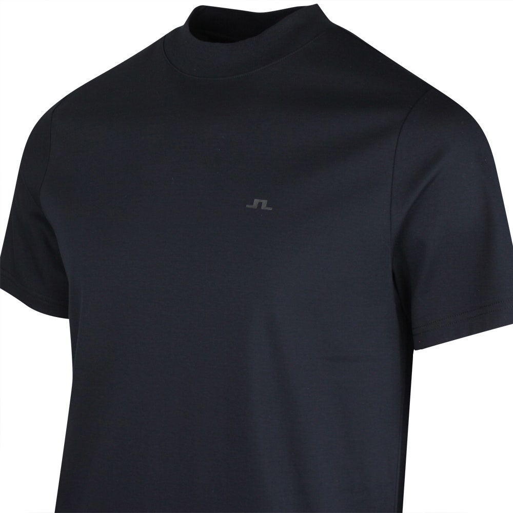 J.Lindeberg Golf T-Shirt - Ace Mock Neck Tee - Black AW25