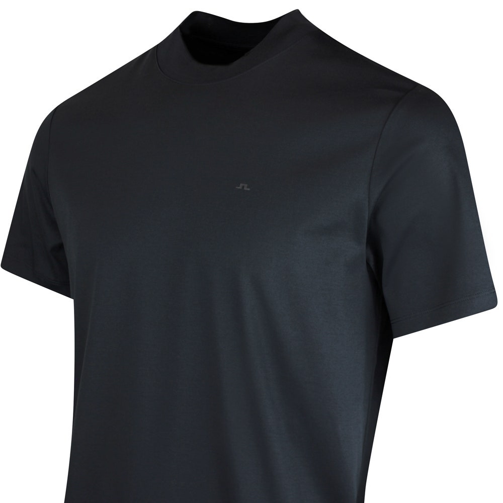 J.Lindeberg Golf T-Shirt - Ace Mock Neck Tee - Black SS26