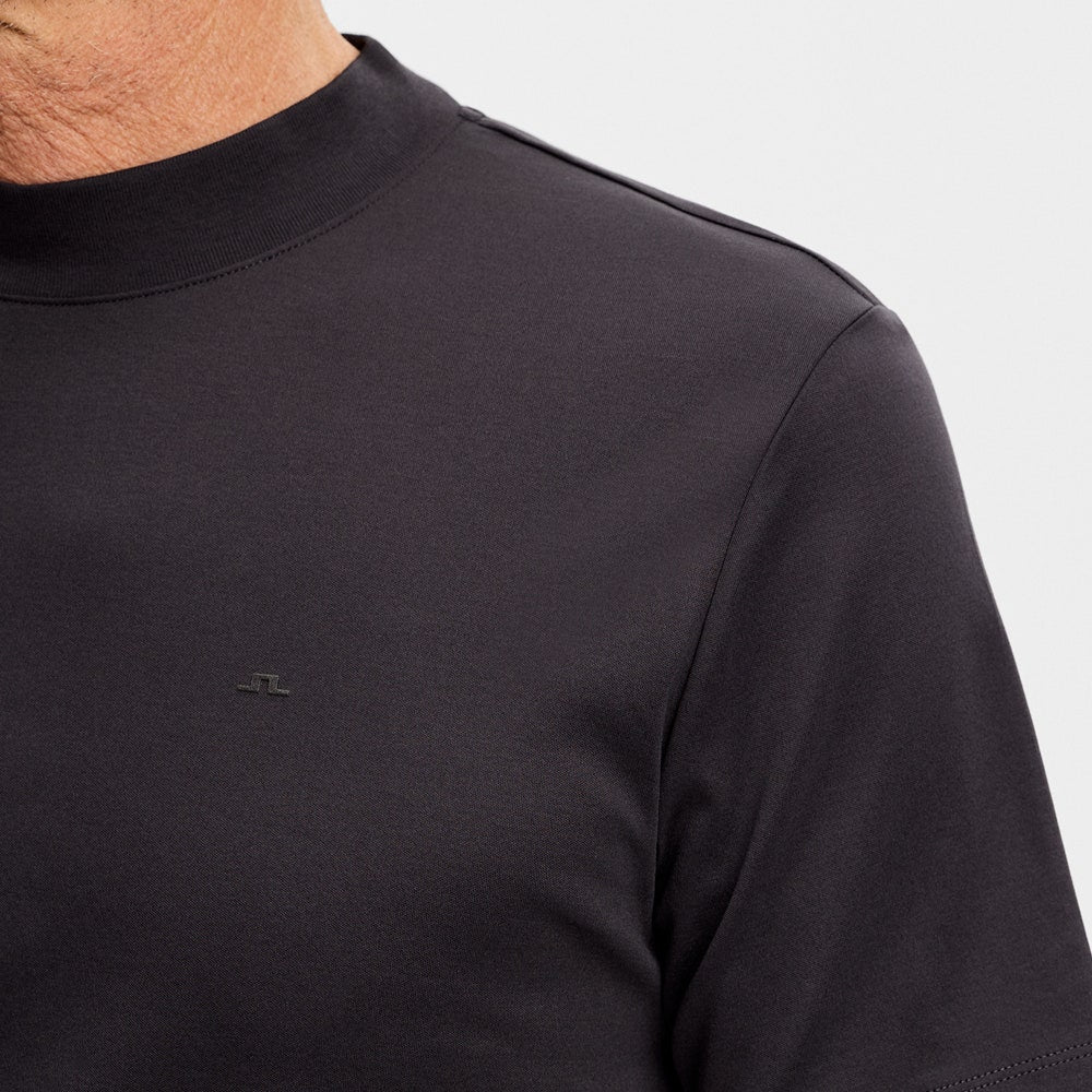 J.Lindeberg Golf T-Shirt - Ace Mock Neck Tee - Black SS26