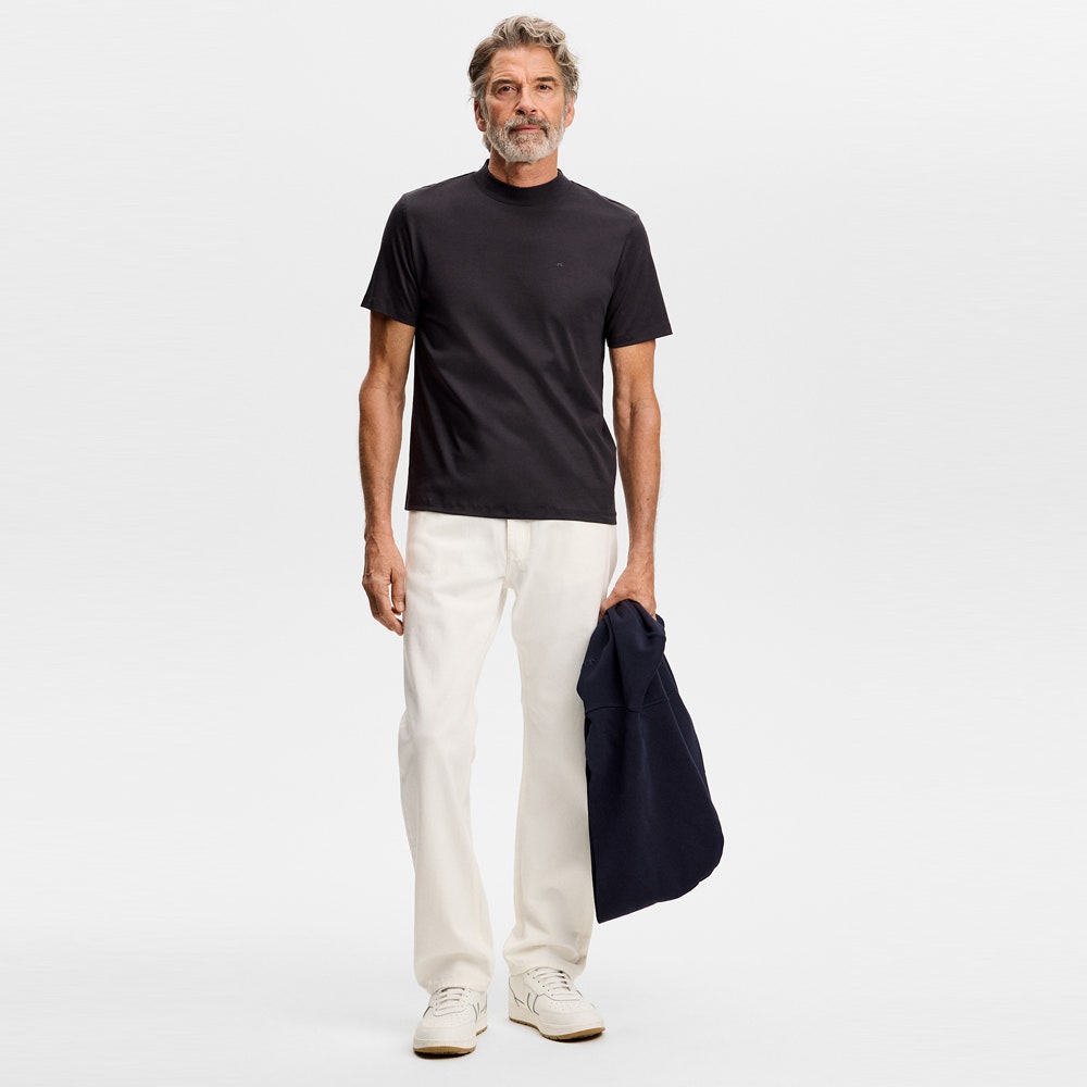 J.Lindeberg Golf T-Shirt - Ace Mock Neck Tee - Black SS26